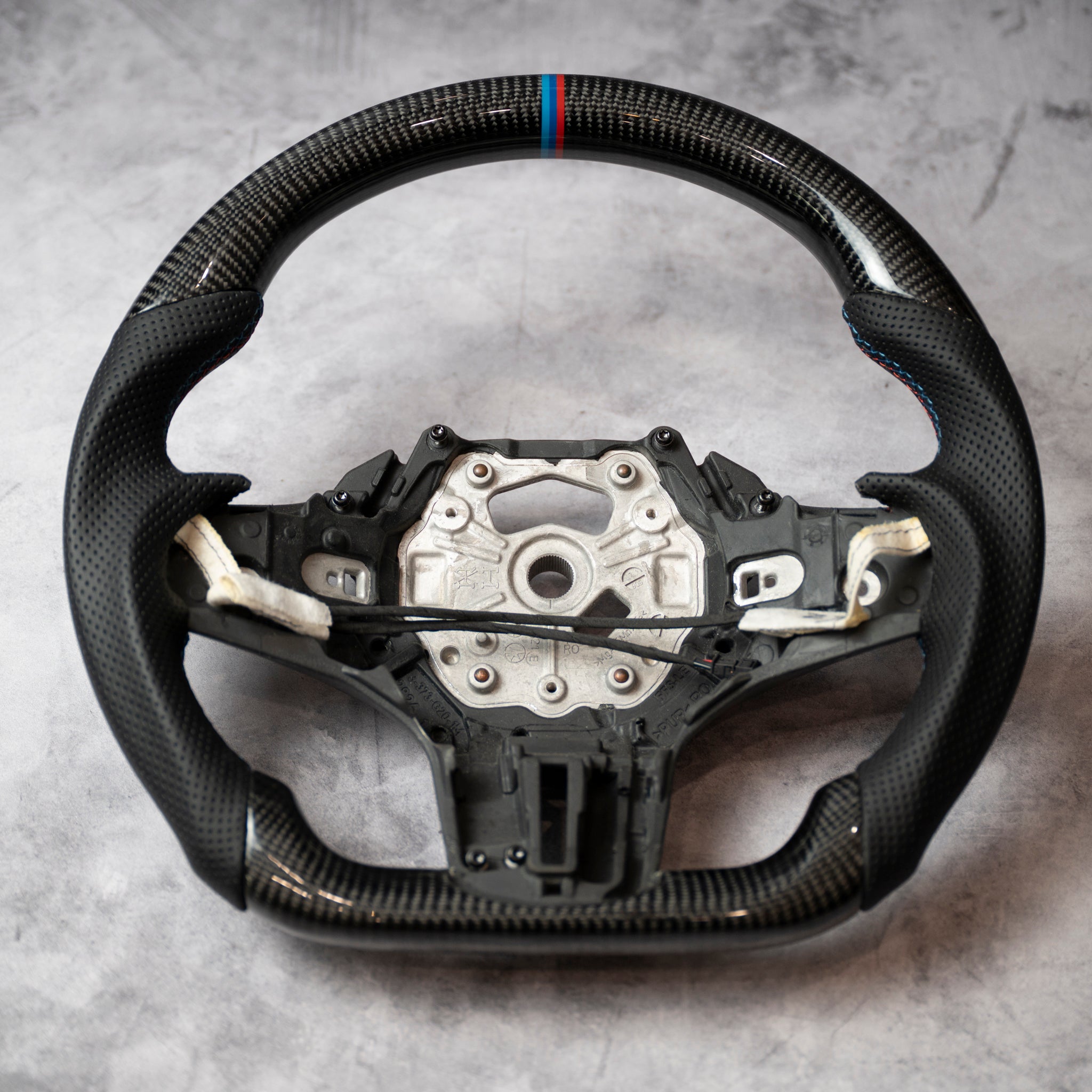Carbon Steering Wheel with Perforated Leather
