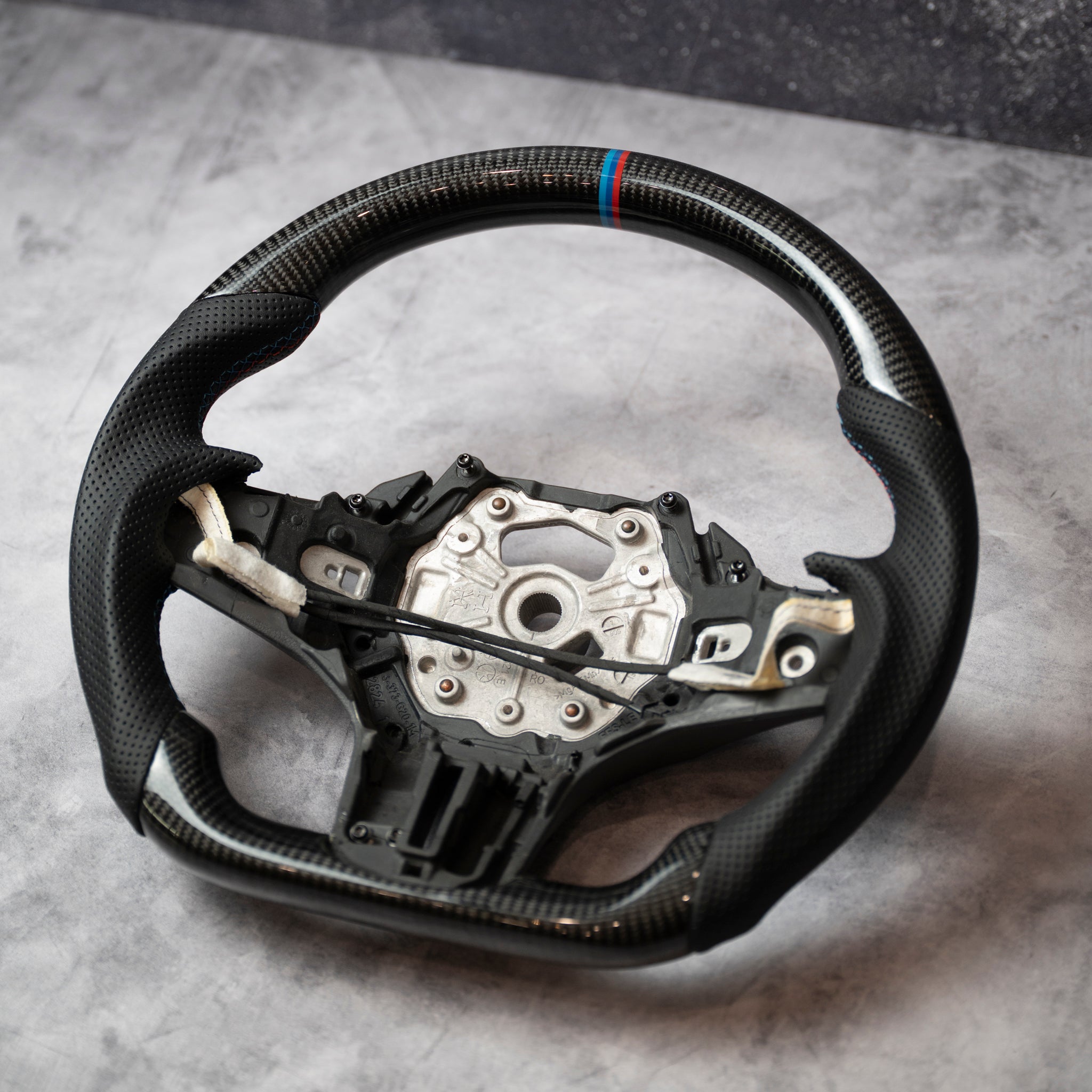 Carbon Steering Wheel with Perforated Leather